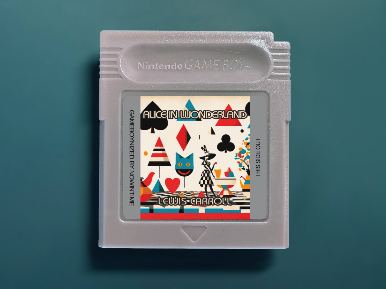 Alice in Wonderland by Lewis Carroll GBbook - Custom Game Boy Cartridge with Books and Literature Classics