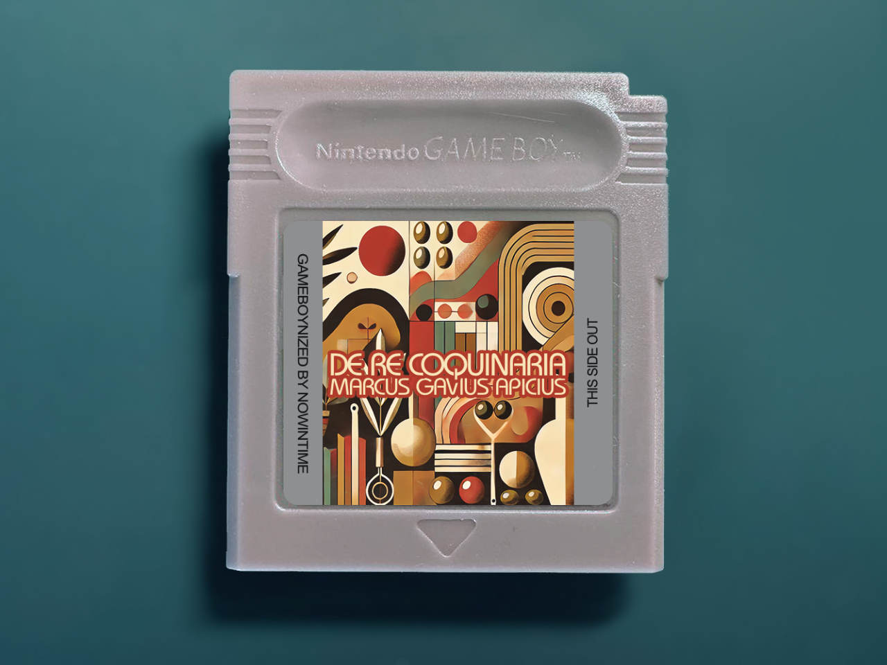 Ancient Roman Recipes (De Re Coquinaria) by Apicius GBbook - Custom Game Boy Cartridge with Books and Literature Classics