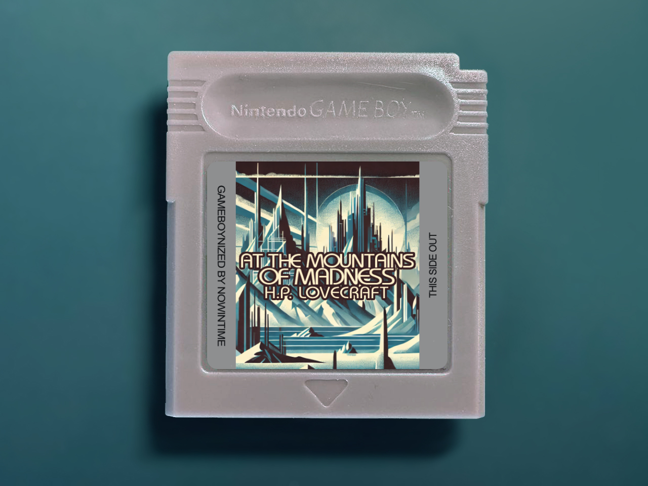 At the Mountains of Madness by HP Lovecraft GBbook - Custom Game Boy Cartridge with Books and Literature Classics