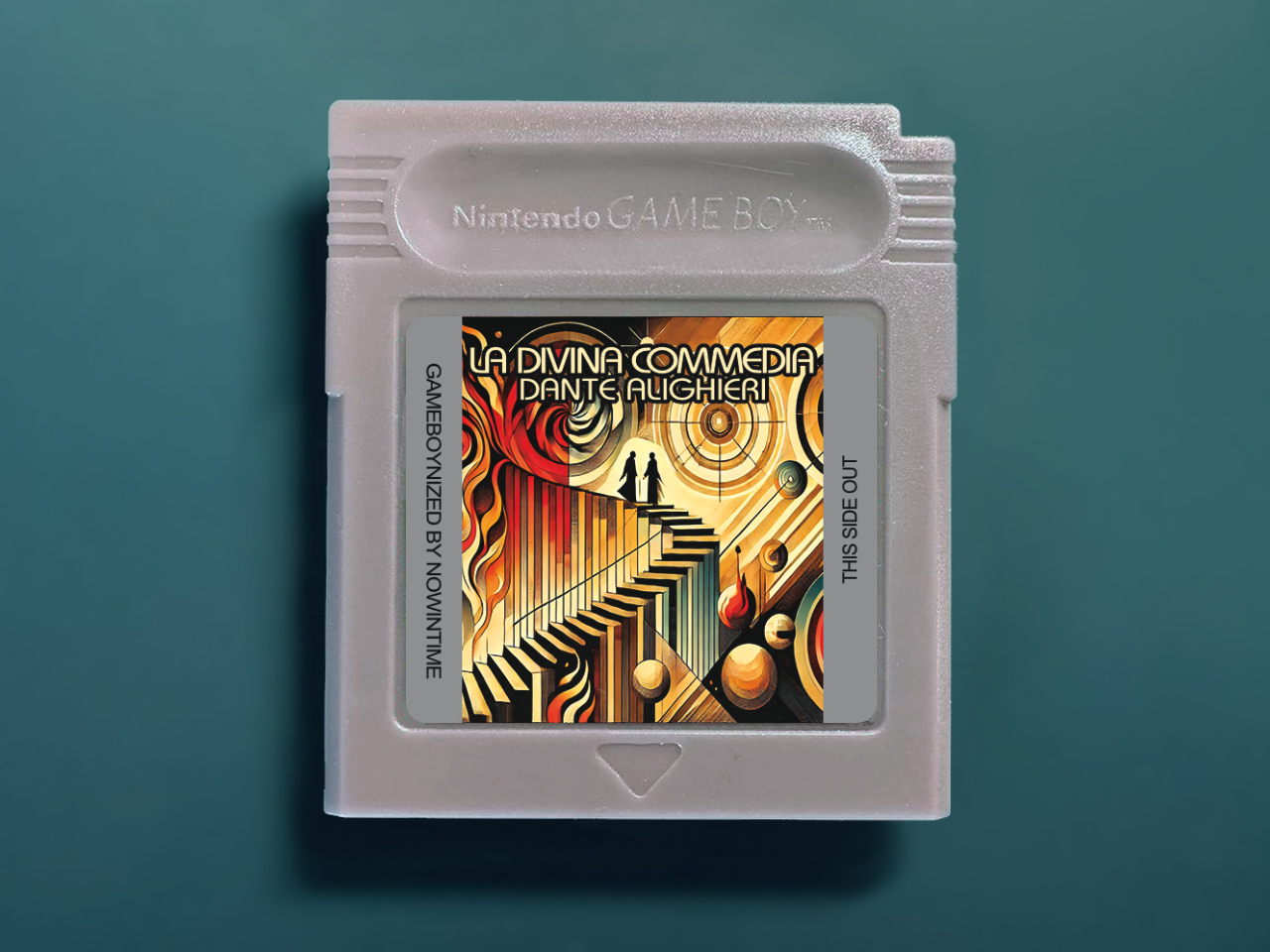 The Divine Comedy (La divina commedia) by Dante Alighieri GBbook - Custom Game Boy Cartridge with Books and Literature Classics