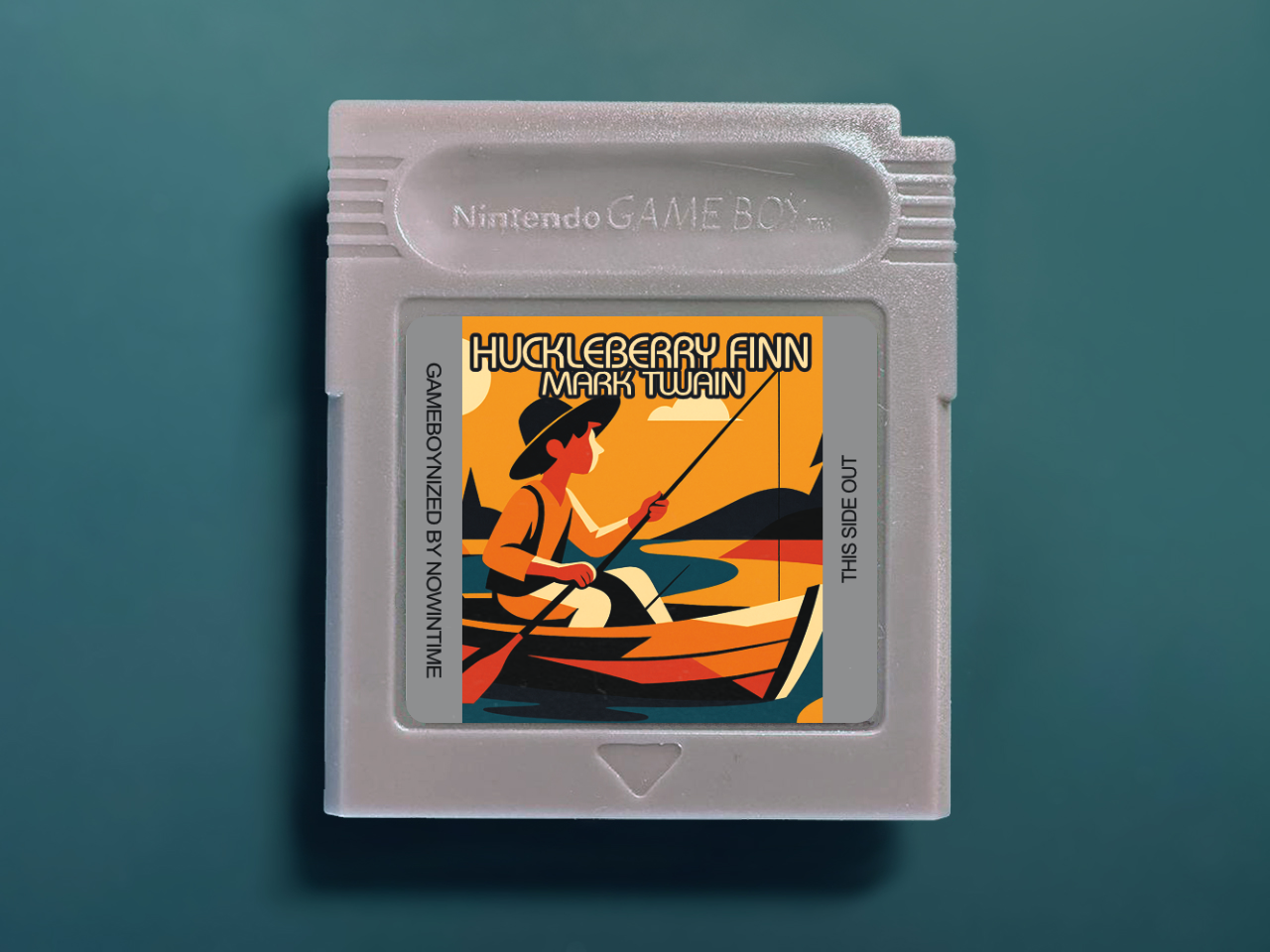 Huckleberry Finn by Mark Twain GBbook - Custom Game Boy Cartridge with Books and Literature Classics