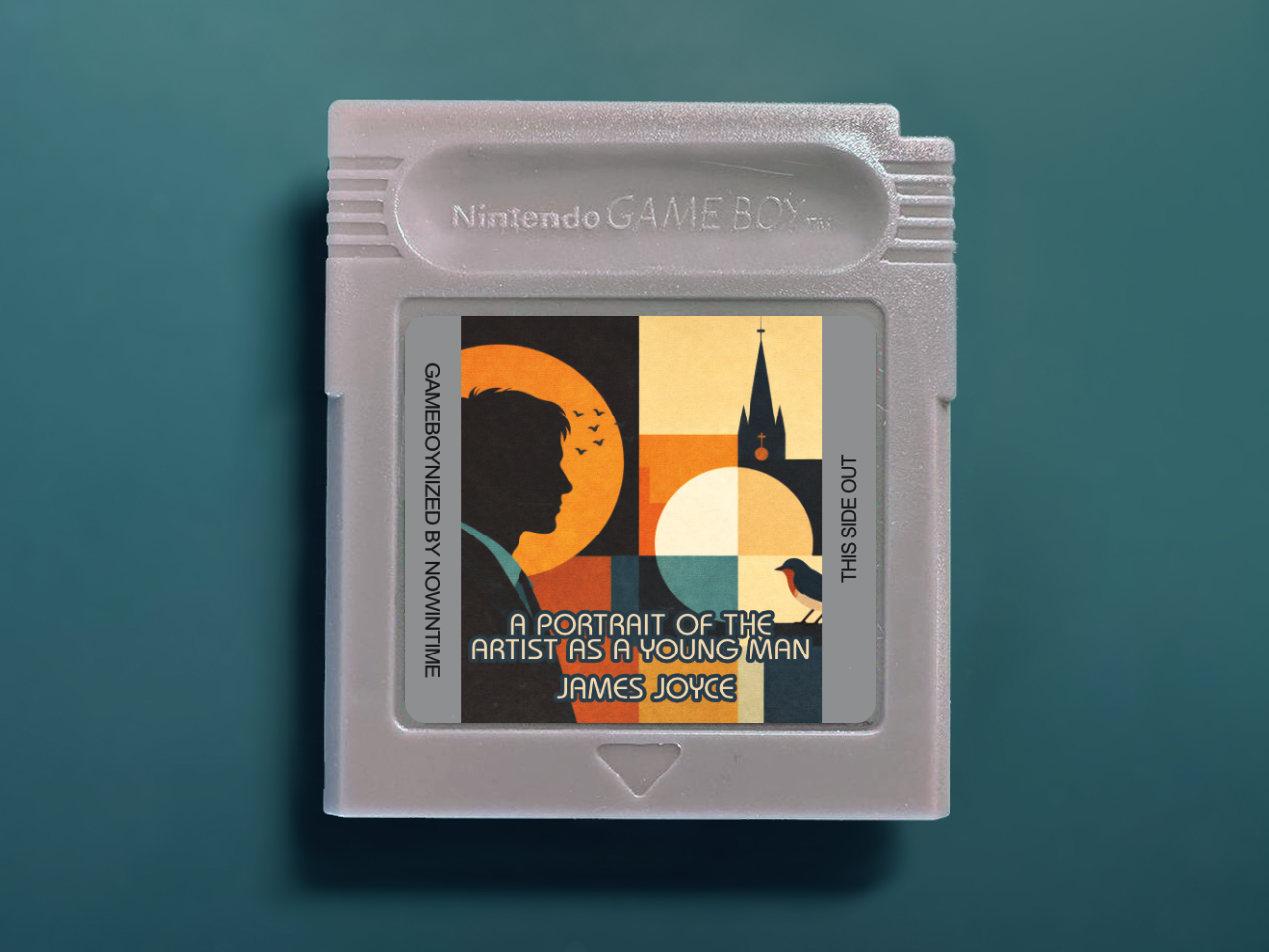 A Portrait of the Artist as a Young Man by James Joyce GBbook - Custom Game Boy Cartridge with Books and Literature Classics