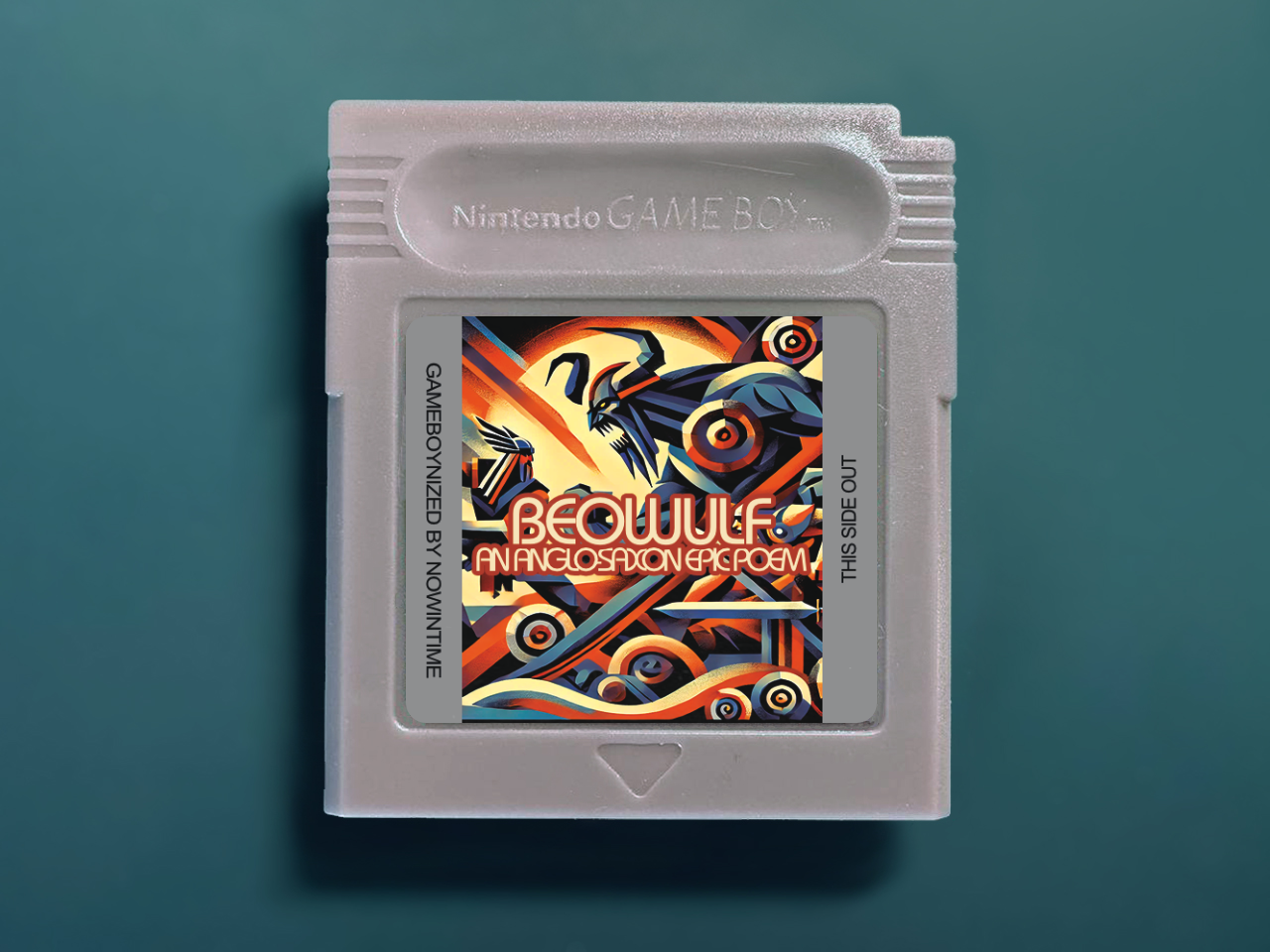 Beowulf Anglo-Saxon Epic GBbook - Custom Game Boy Cartridge with Books and Literature Classics