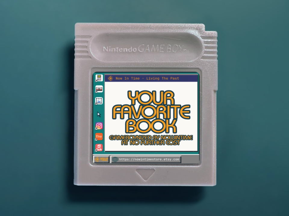 Personalized GBbook: Your Favorite Book On Game Boy - Custom Game Boy Cartridge with Books and Literature Classics
