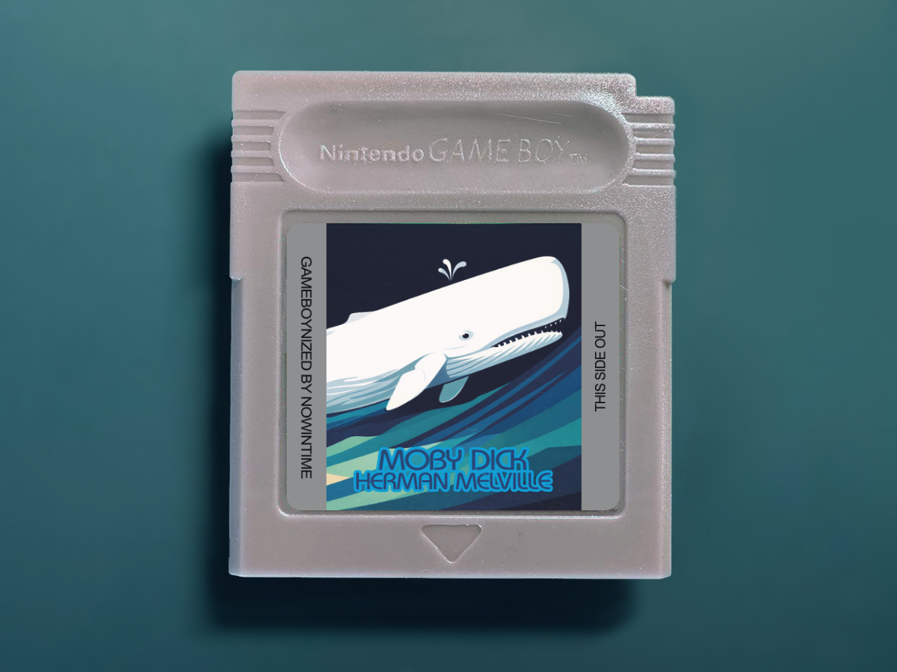 Moby Dick by Herman Melville GBbook - Custom Game Boy Cartridge with Books and Literature Classics