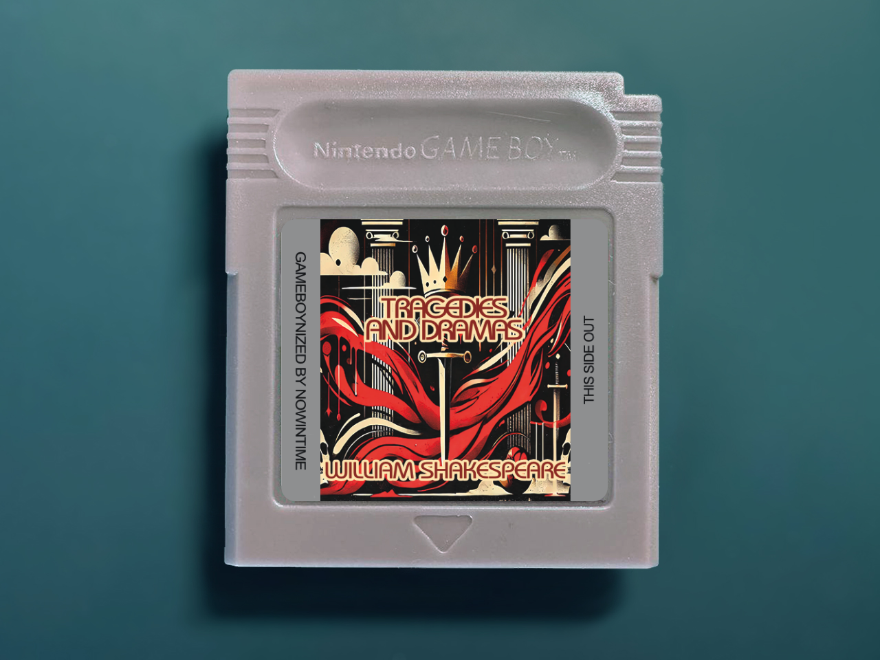 Comedies and Poems by William Shakespeare GBbook - Custom Game Boy Cartridge with Books and Literature Classics