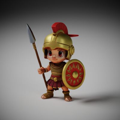 Cute Roman Legionary Figure - 3D Model for Blender and Printing